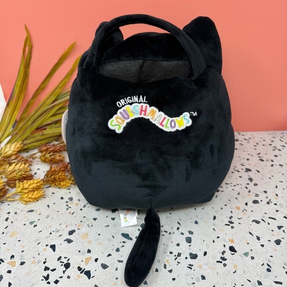 NEW Squishmallows Autumn Black Cat Treat Pail Halloween Squad Plush Toy Sz 10” - Picture 6 of 10
